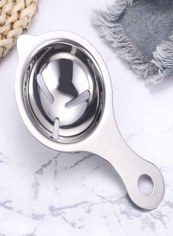 RADHEHUL 1Pcs 304 Stainless Steel Egg Yolk Separator, Egg Divider Dishwasher Safe, Professional Tool for Baking Cake, Egg Custards, Mayonnaise and More (1 PCS, Silver) - Image 1
